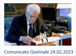 Comunicato Quirinale 24.02.2023 Comunicato Quirinale 24.02.2023