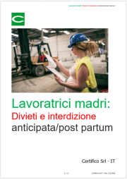 Lavoratrici madri: divieti e Interdizione anticipata/post partum