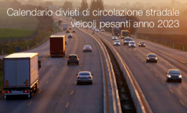 Calendario divieti di circolazione stradale veicoli pesanti anno 2023