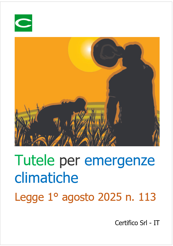 Tutele per emergenze climatiche / Legge 1° agosto 2025 n. 113