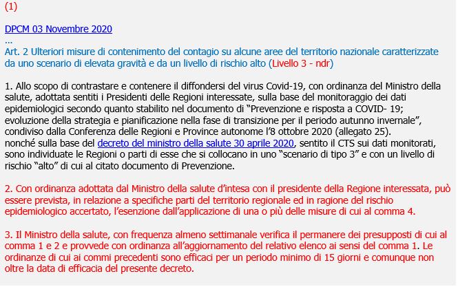 DPCM 03 Novembre 2020 Art 2 DPCM 03 Novembre 2020 Art 2