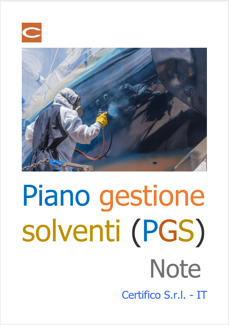 Piano gestione solventi PGS Note Piano gestione solventi PGS Note