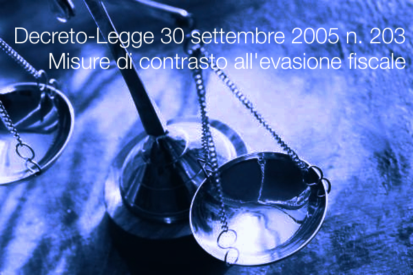 Decreto-Legge 30 settembre 2005 n. 203
