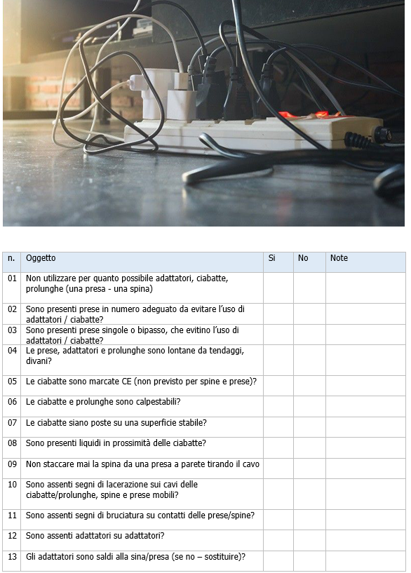 Vademecum sicurezza spine prese adattatori Check list Vademecum sicurezza spine prese adattatori Check list