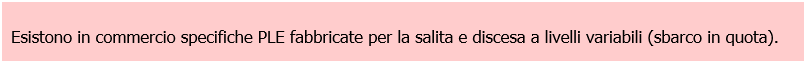 Salita e discesa da PLE a livelli variabili Note e Procedura Box 00 Salita e discesa da PLE a livelli variabili Note e Procedura Box 00