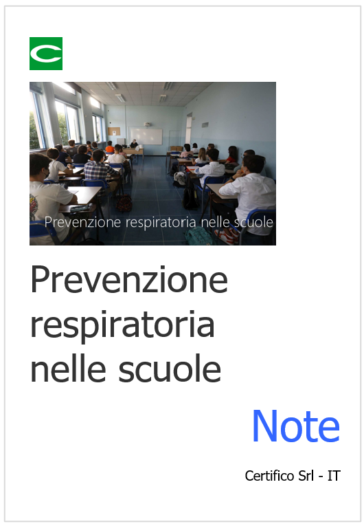 Prevenzione respiratoria nelle scuole Note Prevenzione respiratoria nelle scuole Note