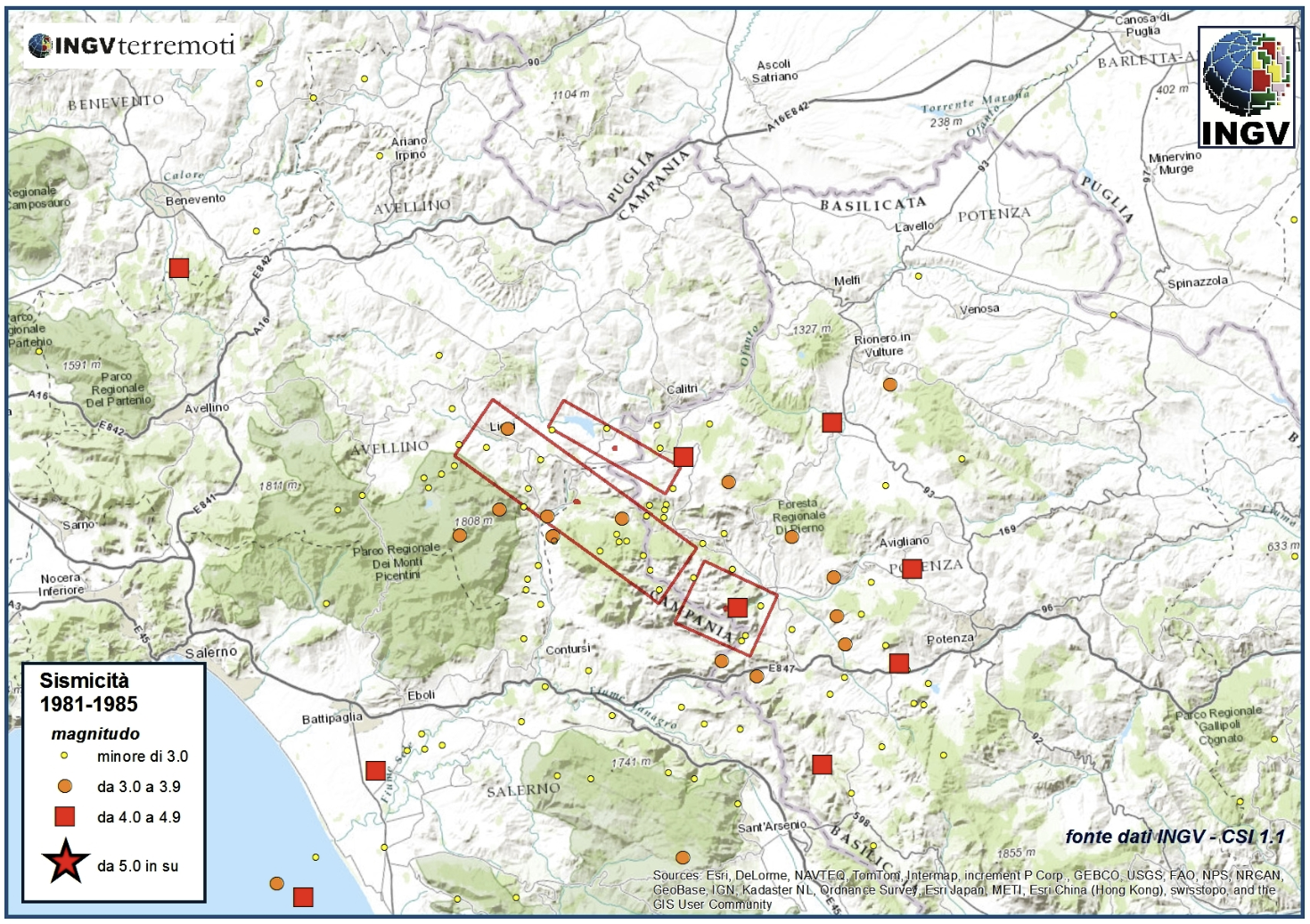 Segmenti faglia terremoto Irpinia Segmenti faglia terremoto Irpinia