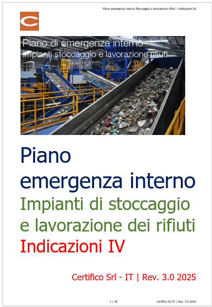 Piano emergenza interno Stoccaggio e lavorazione rifiuti   Indicazioni IV