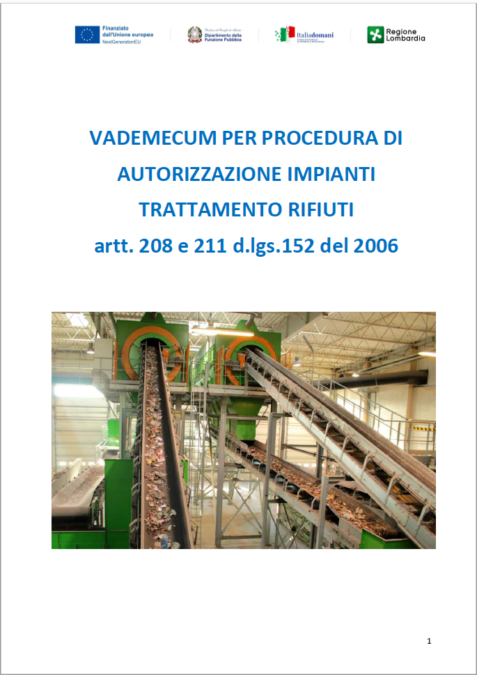 Vademecum per procedura di autorizzazione impianti trattamento rifiuti