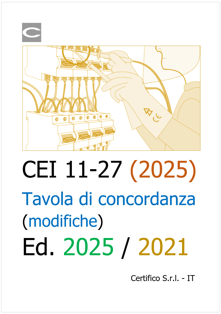 CEI 11-27 Tavola di concordanza (modifiche) Ed. 2025  2021