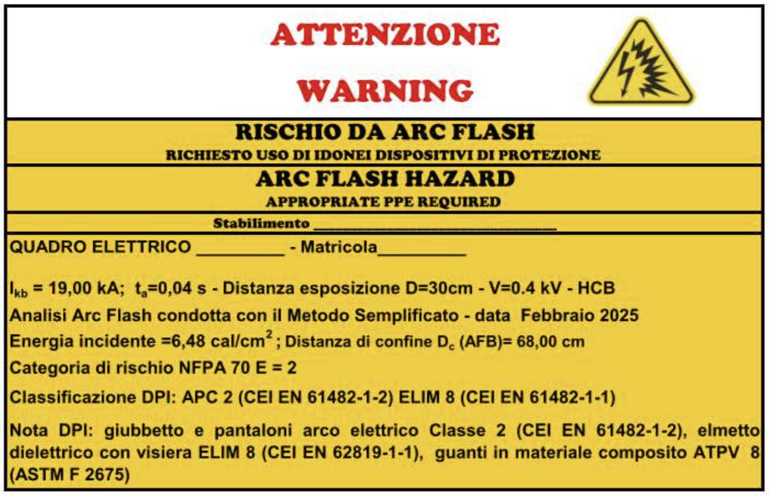 Figura 8-1 - Esempio di Etichetta