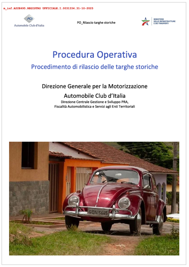 Procedura operativa MIT n. 31334 del 31 ottobre 2025