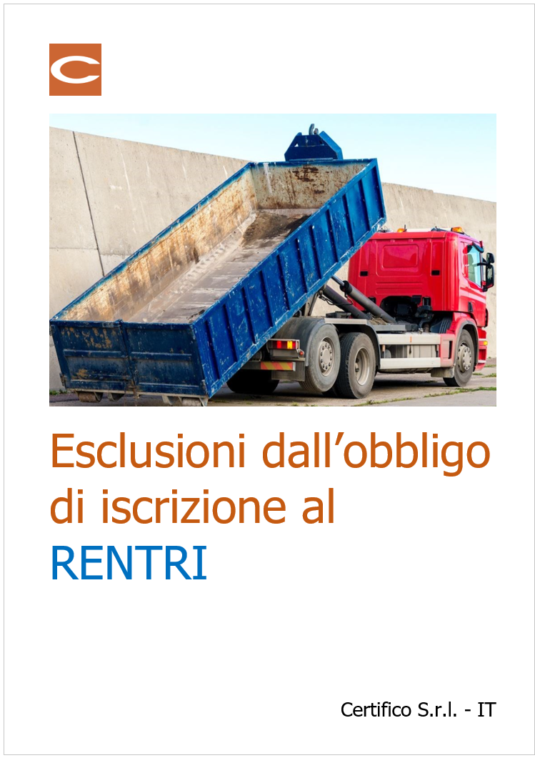 Esclusioni dall&rsquo;obbligo di iscrizione al RENTRI