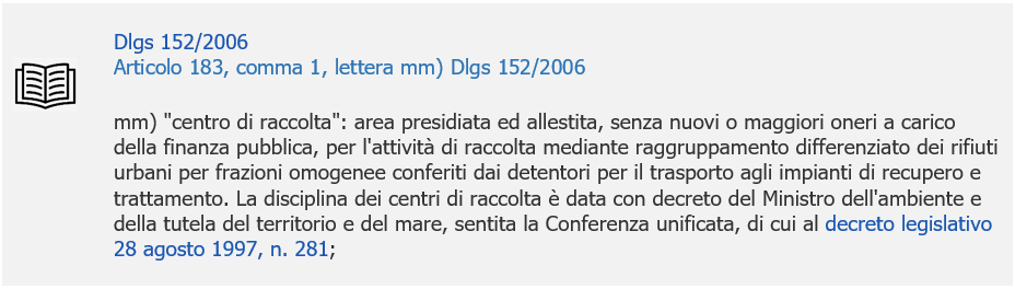Vademecum Centri di Raccolta - Articolo 183 co. 1 let mm