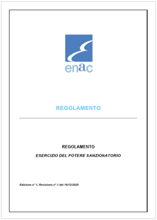 Regolamento ENAC Esercizio del potere sanzionatorio