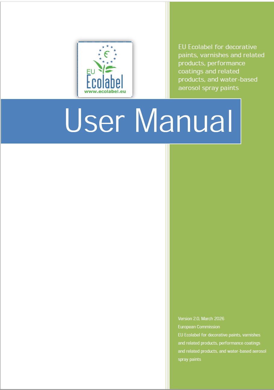 EU Ecolabel User Manual - Performance coatings and related products