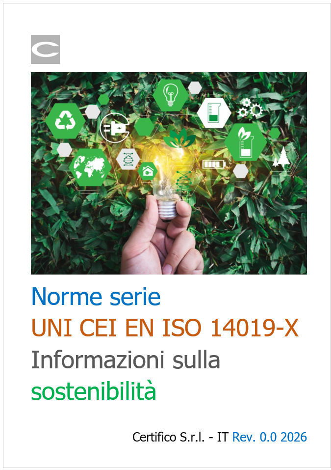Norme serie UNI CEI EN ISO 14019-X / Informazioni sulla sostenibilità