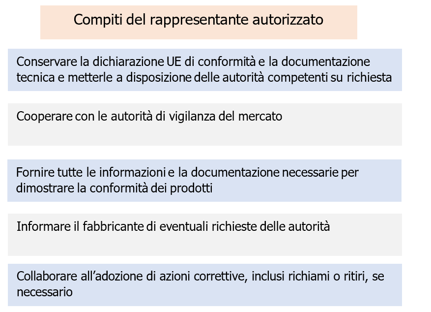 Schema 1 - Compiti del rappresentante autorizzato
