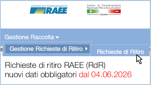 Richieste di ritiro RAEE (RdR): nuovi dati obbligatori da inserire dal 4 giugno 2026 Richieste di ritiro RAEE (RdR): nuovi dati obbligatori da inserire dal 4 giugno 2026