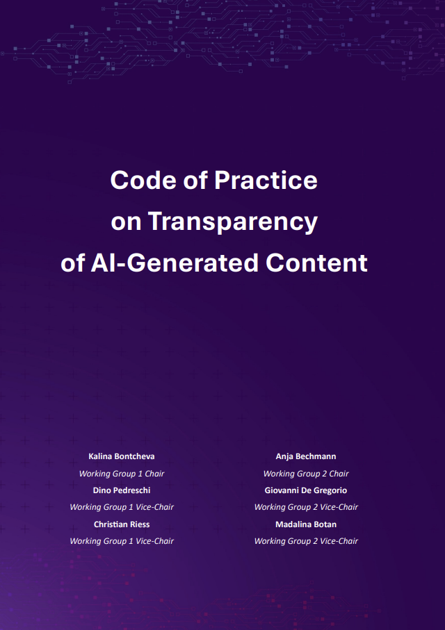 Code of Practice on Transparency of AI-Generated Content Code of Practice on Transparency of AI-Generated Content