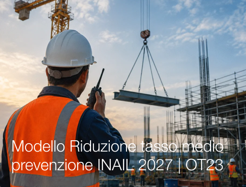 Modello Riduzione tasso medio prevenzione INAIL anno 2027 | OT23