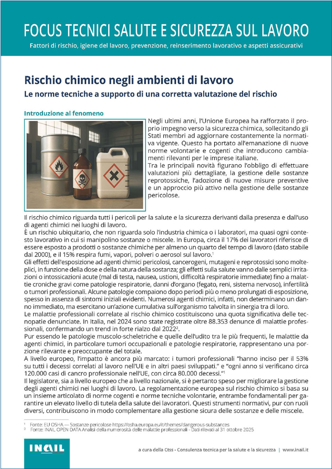 Rischio chimico negli ambienti di lavoro Rischio chimico negli ambienti di lavoro