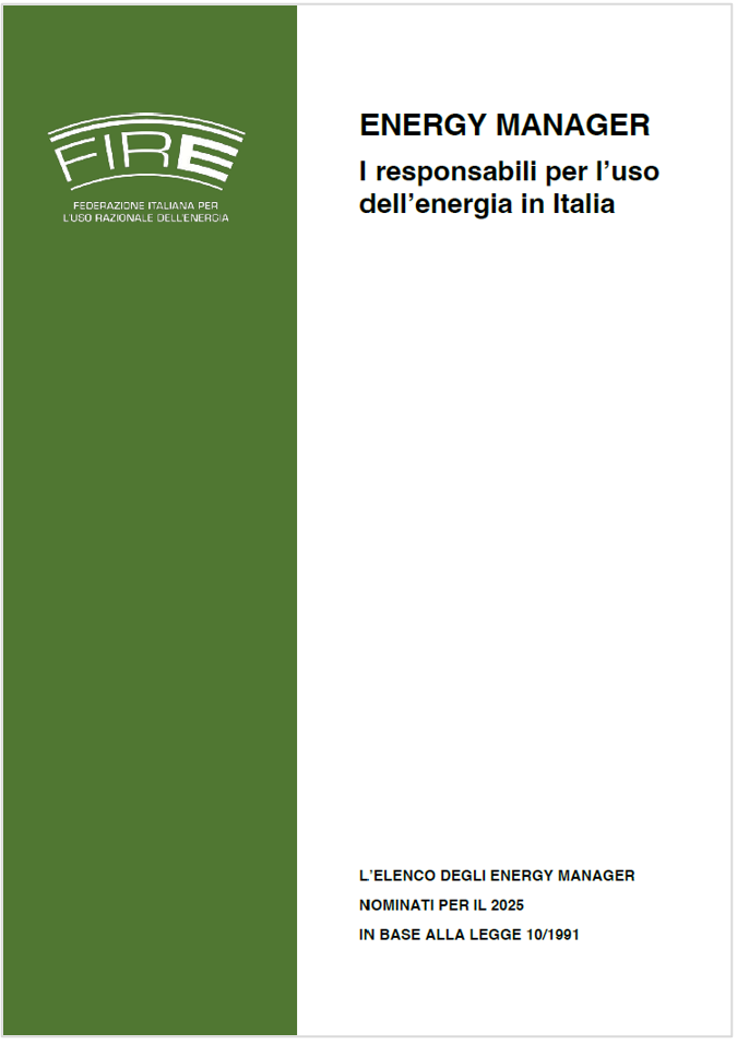 I responsabili per l’uso dell’energia in Italia / Anno 2025 I responsabili per l’uso dell’energia in Italia / Anno 2025