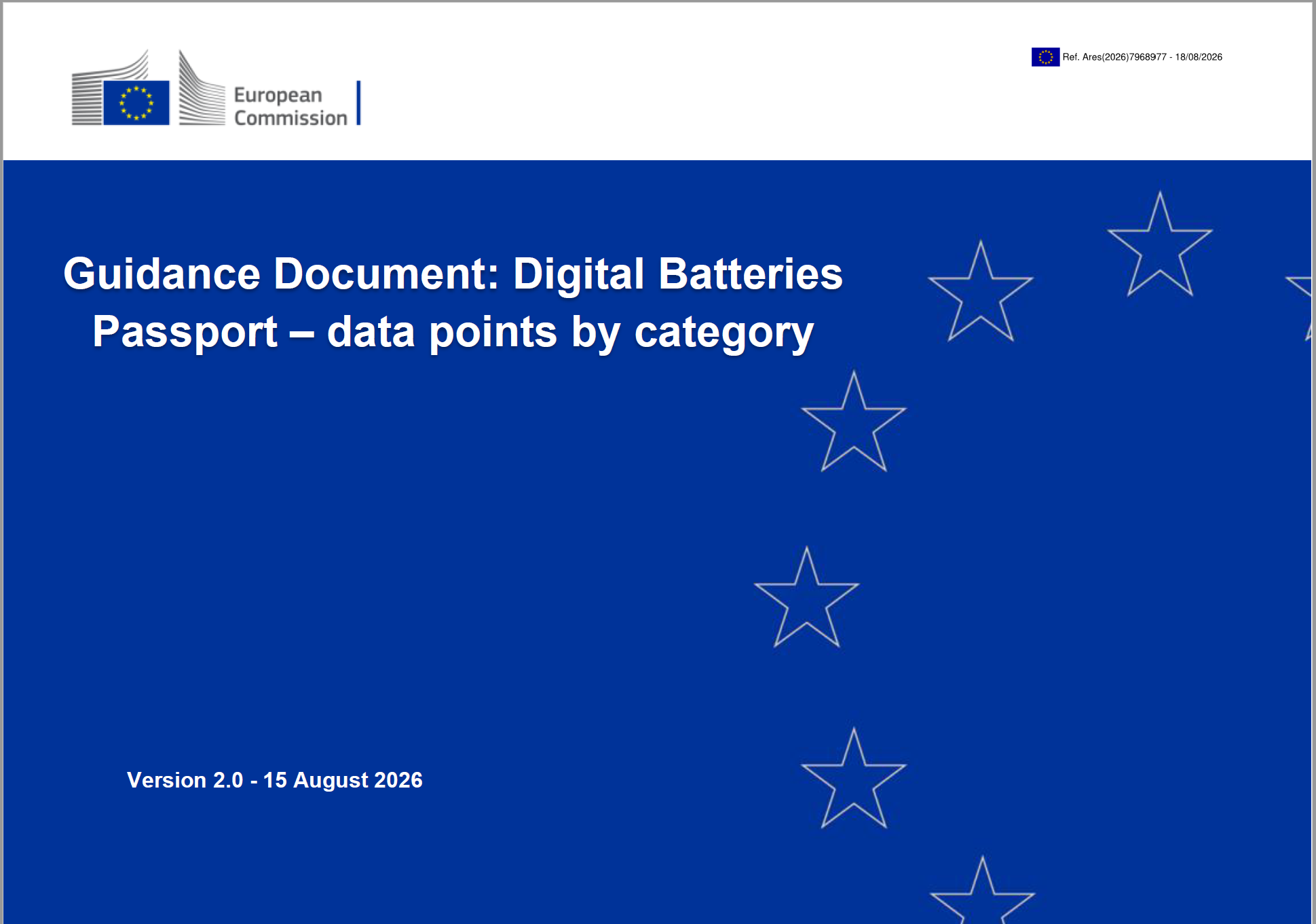 Guidance Document: Digital Batteries Passport - data points by category Guidance Document: Digital Batteries Passport - data points by category
