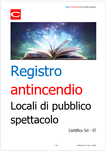 Registro antincendio locali di pubblico spettacolo / Agosto 2026
