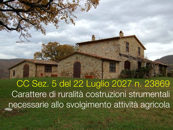 CC Sez. 5 del 22 Luglio 2027 n.. 23869
