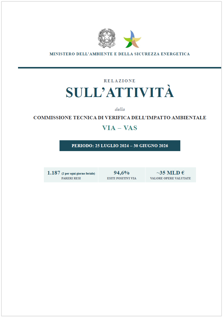 Relazione attività commissione tecnica VIA - VAS 25 Luglio 2024 - 30 Giugno 2026