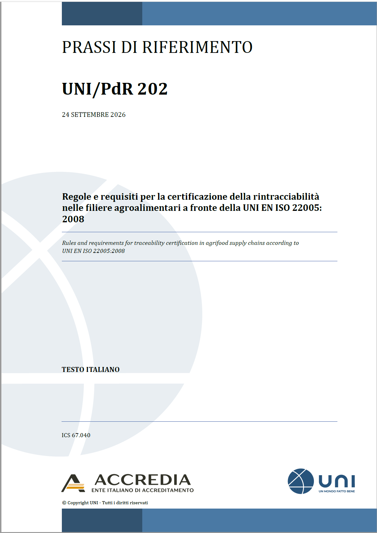 UNI/PdR 202:2026 UNI/PdR 202:2026