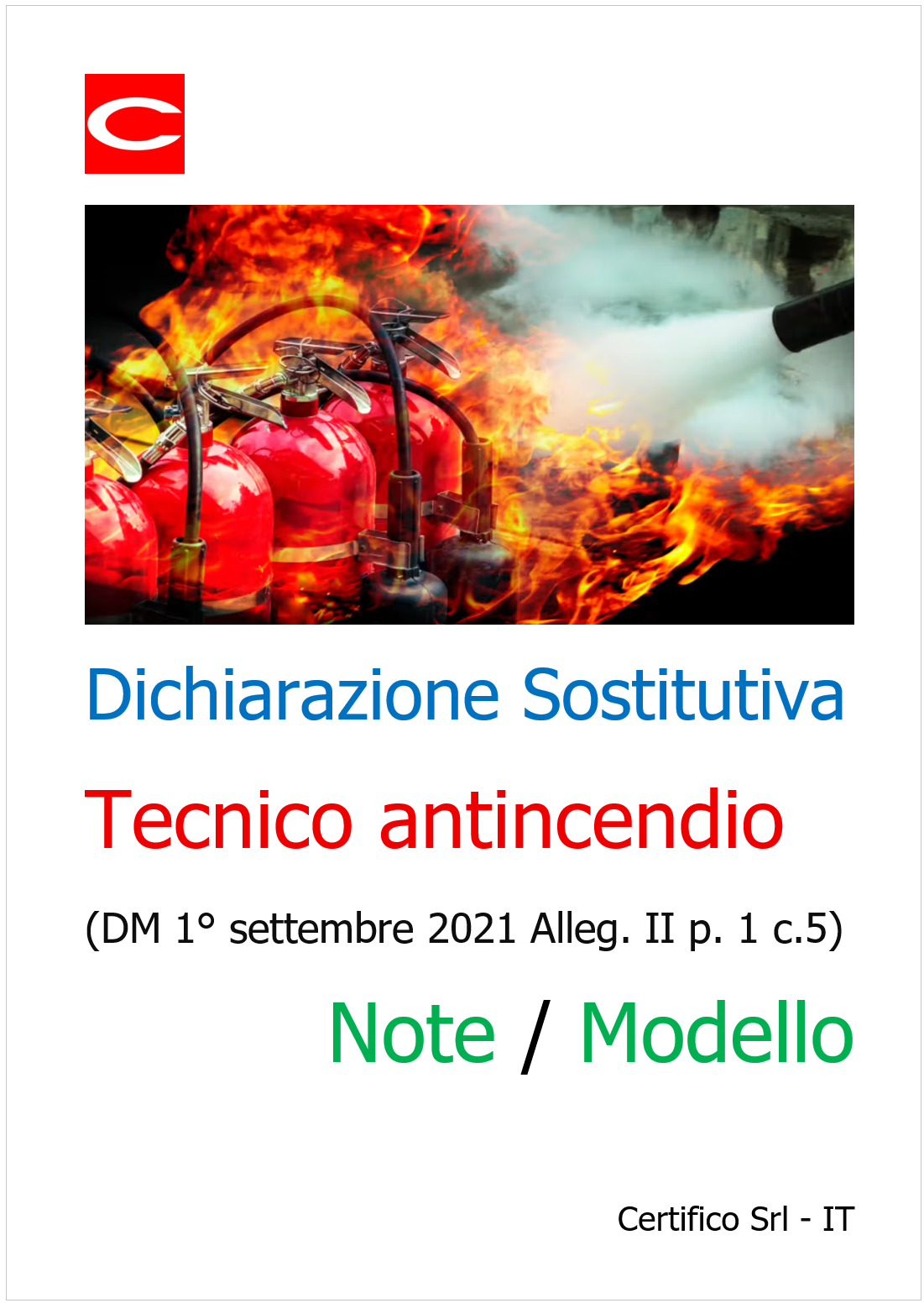 Modello dichiarazione sostitutiva Tecnico Antincendio Modello dichiarazione sostitutiva Tecnico Antincendio