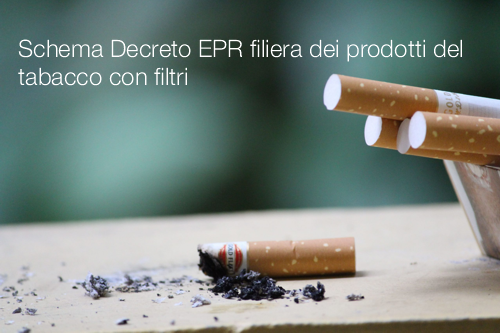Schema Decreto EPR filiera dei prodotti del tabacco con filtri