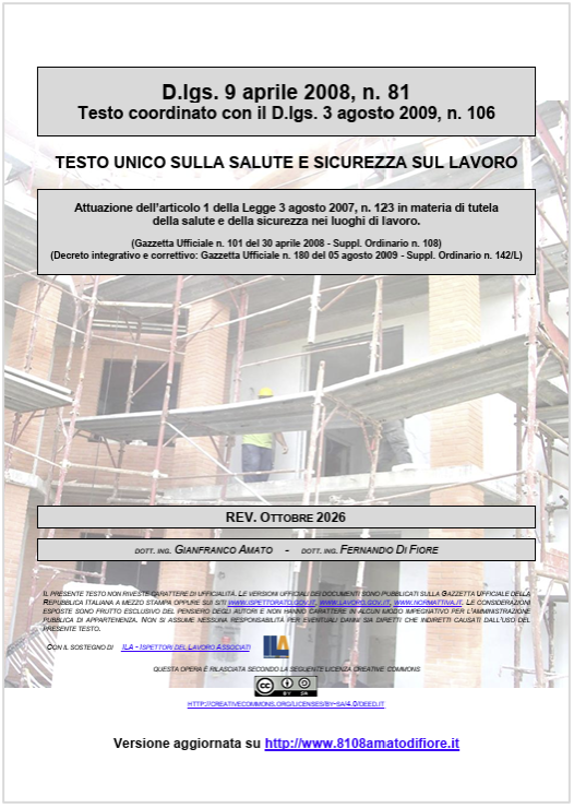 Testo Unico Sicurezza D.Lgs. 81/2008 MLPS Testo Unico Sicurezza D.Lgs. 81/2008 MLPS