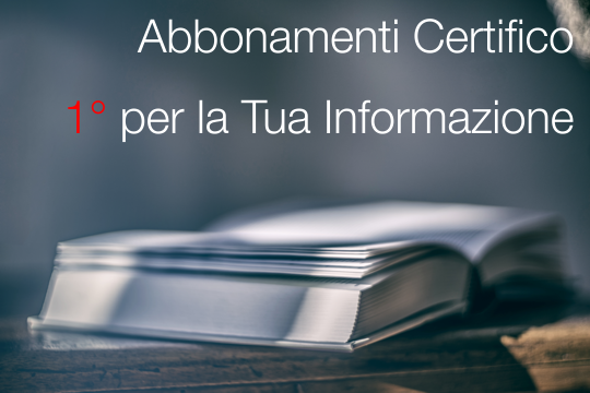 Abbonamenti Certifico 1  Informazione