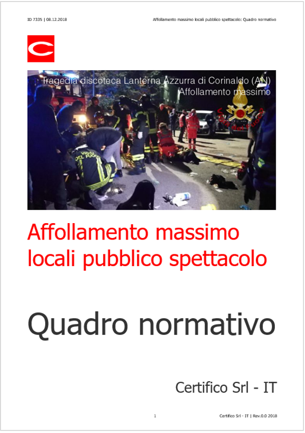 Affollamento massimo locali pubblico spettacolo   Quadro normativo