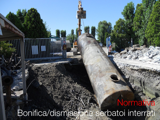 Bonifica dismissione serbatoi interrati