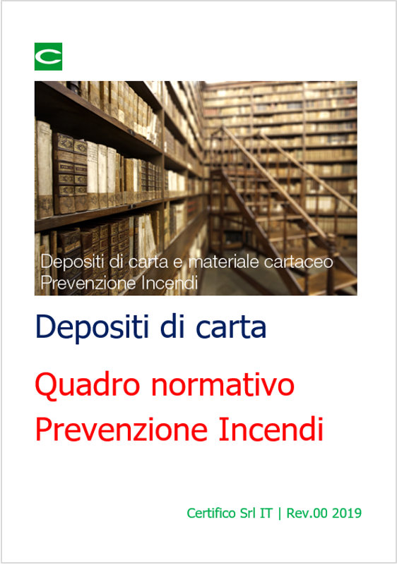 Depositi carta   Quadro normativo prevenzione incendi