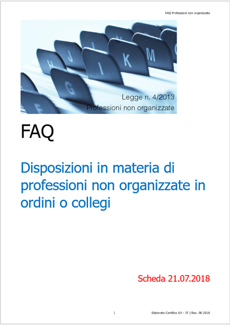 FAQ Professioni non organizzate