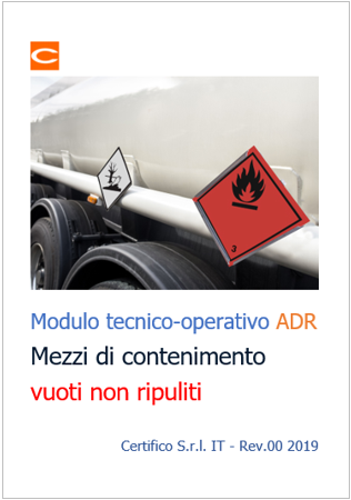 Modulo ADR Mezzi contenimento vuoti Non ripuliti Modulo ADR Mezzi contenimento vuoti Non ripuliti