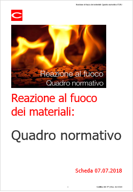 Reazione al fuoco dei materiali Quadro normativo