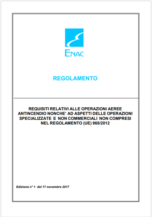 Regolamento Certificato di operatore aereo antincendio  COAN 