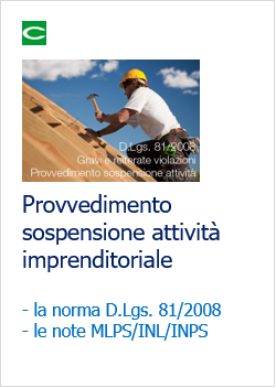 Sospensione attivita imprenditoriale sicurezza Sospensione attivita imprenditoriale sicurezza