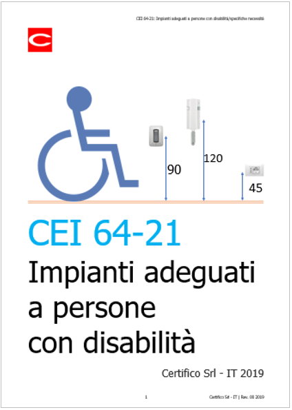 CEI 64 21 Impianti adeguati a p ersone con disabilita CEI 64 21 Impianti adeguati a p ersone con disabilita