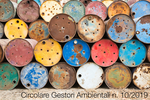 Circolare Gestori Ambientali n  10 del 16 ottobre 2019