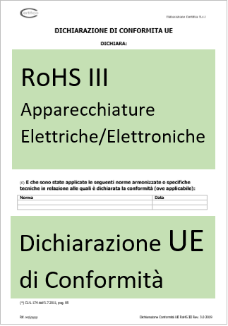 Direttiva RoHS III Modello Dichiarazione UE di Conformit Direttiva RoHS III Modello Dichiarazione UE di Conformit