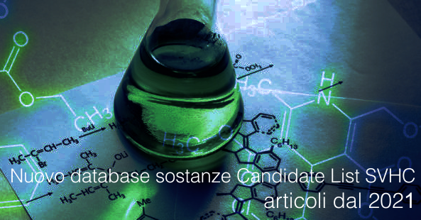 Nuovo database sostanze Candidate List SVHC articoli dal 2021