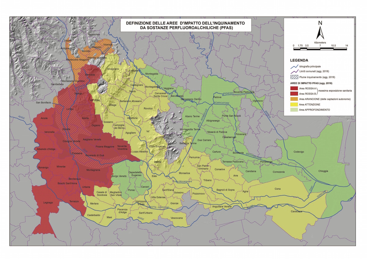 PFAS cartina aggiornata 2018