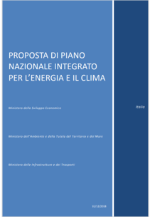 Proposta piano nazionale integrato energia clima